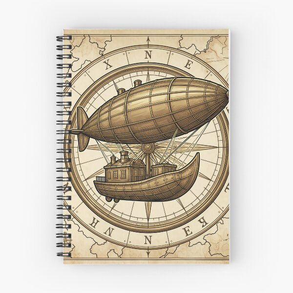 Item preview, Steampunk Airship Engraving Brass Compass Vintage designed and sold by DIUMERI.