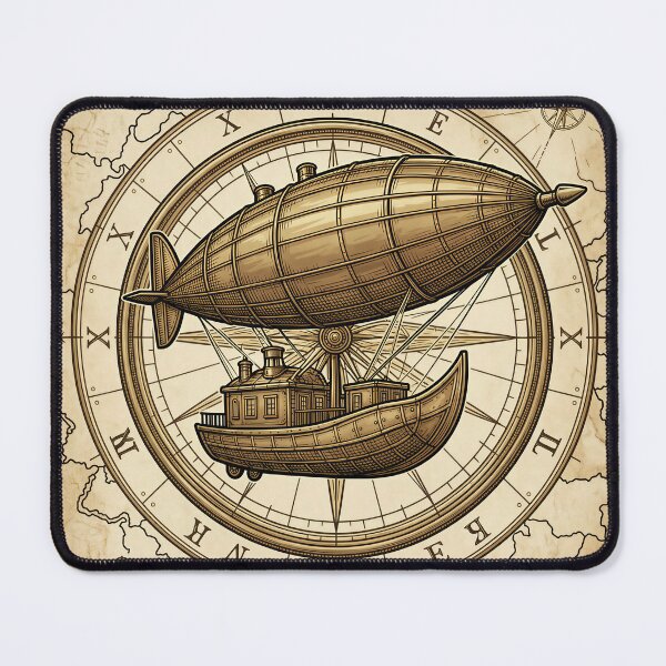 Item preview, Steampunk Airship Engraving Brass Compass Vintage designed and sold by DIUMERI.