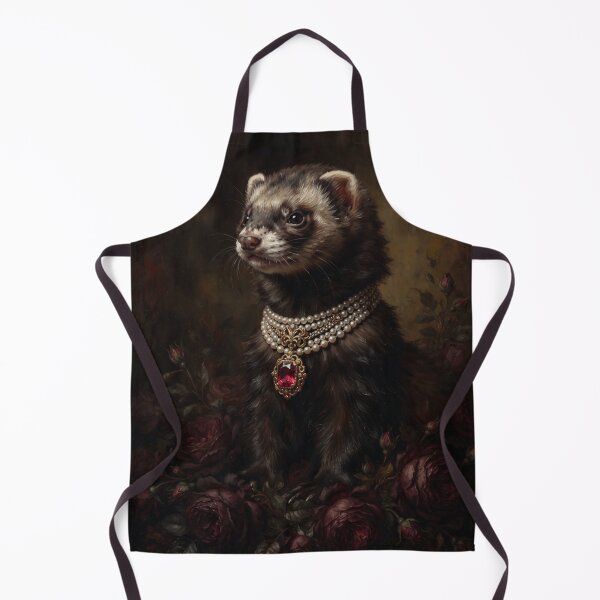 Item preview, Majestic Ferret with Ruby and Pearl Necklace designed and sold by Real Beast Art.
