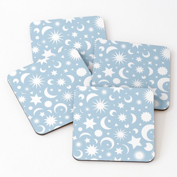 Item preview, Whimsigoth Celestial Sky in Dusty Baby Blue and White designed and sold by YesterdayColl.