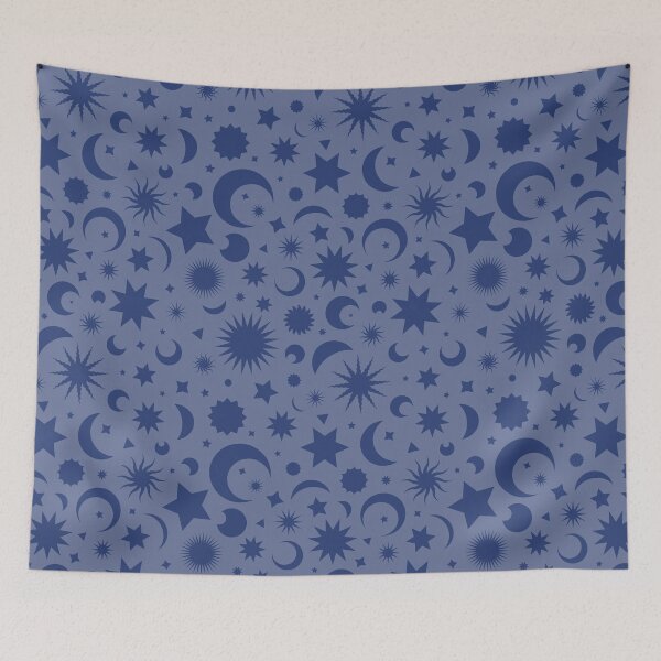 Item preview, Whimsigoth Celestial Sky in Tonal Denim Blue designed and sold by YesterdayColl.