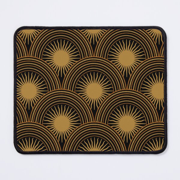 Item preview, Scalloped Suns in Black and Antique Gold designed and sold by YesterdayColl.