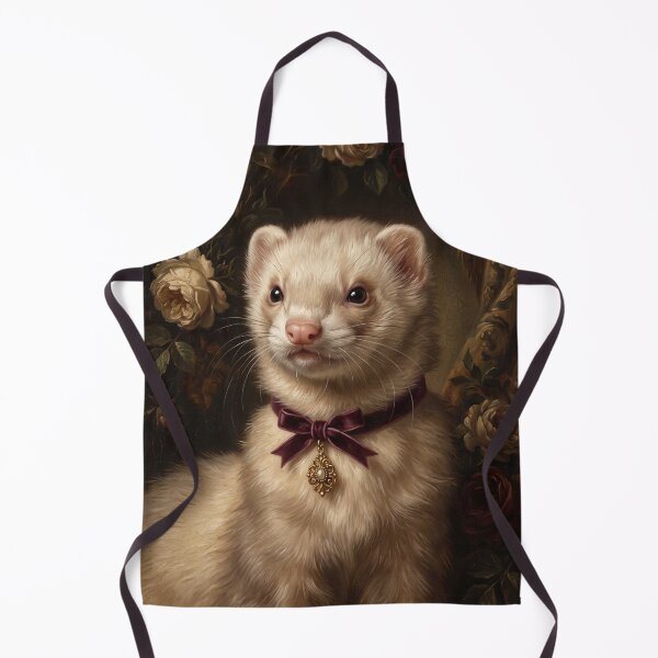 Item preview, Majestic Ferret with Burgundy Bow Painting designed and sold by Real Beast Art.