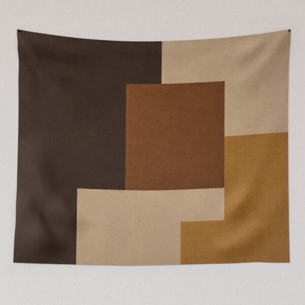 Item preview, Mid Century Modern Geometric Abstract – Earth Tone Brown Beige Mustard designed and sold by PrintGo26.