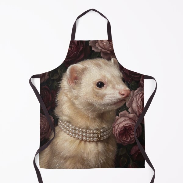 Item preview, Majestic Cream Ferret with Pearl Choker Painting designed and sold by Real Beast Art.