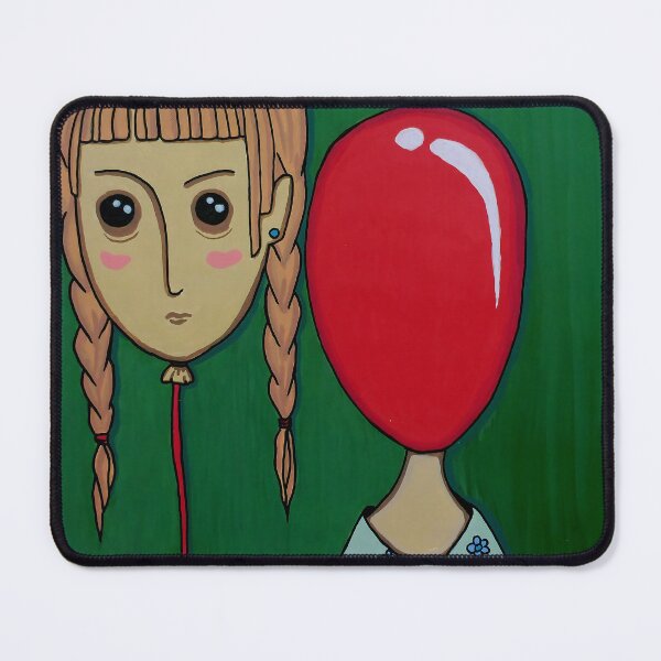 Item preview, Surreal Girl with Balloon Face | Acrylic Marker Art designed and sold by WonderwildArt.