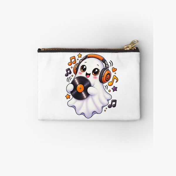 Item preview, Cute Vinyl Ghost with Retro Headphones designed and sold by The Cutting Room.