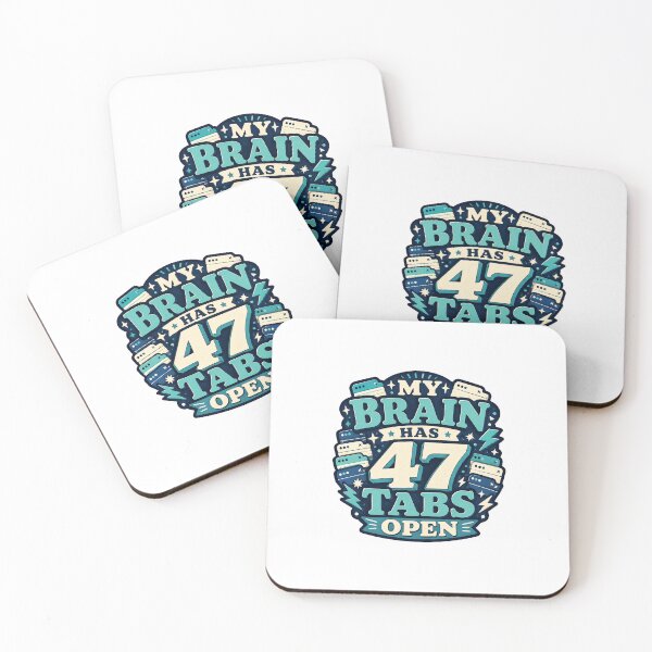 Item preview, My Brain Has 47 Tabs Open Sticker designed and sold by RedRubyBubble.