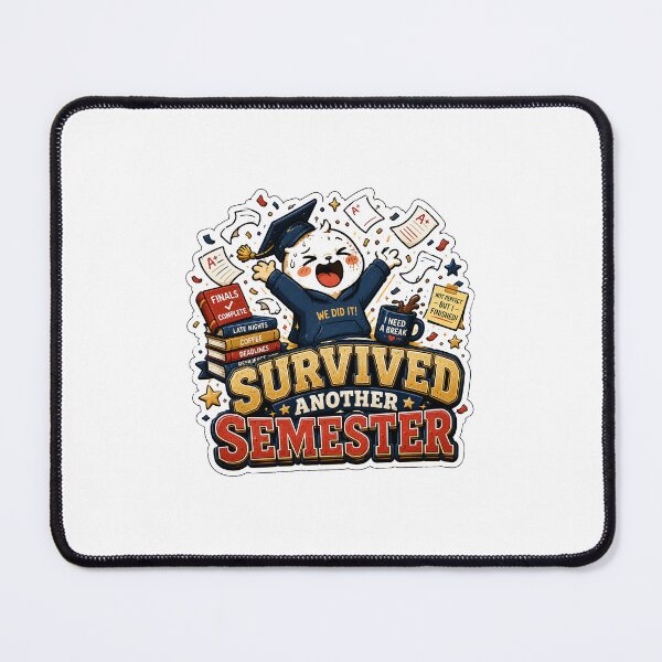 Item preview, Survived Another Semester Sticker designed and sold by RedRubyBubble.