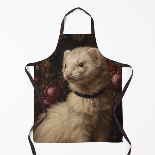 Item preview, Majestic Ferret with Pearl Pendant Painting designed and sold by Real Beast Art.