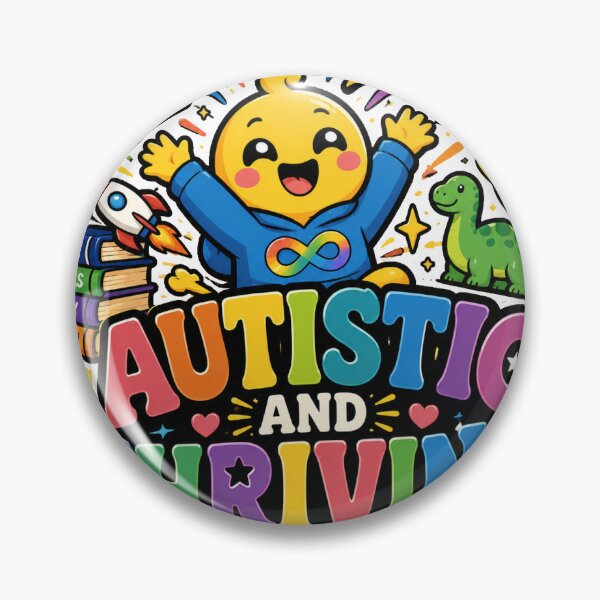 Item preview, Autistic and Thriving Sticker designed and sold by RedRubyBubble.