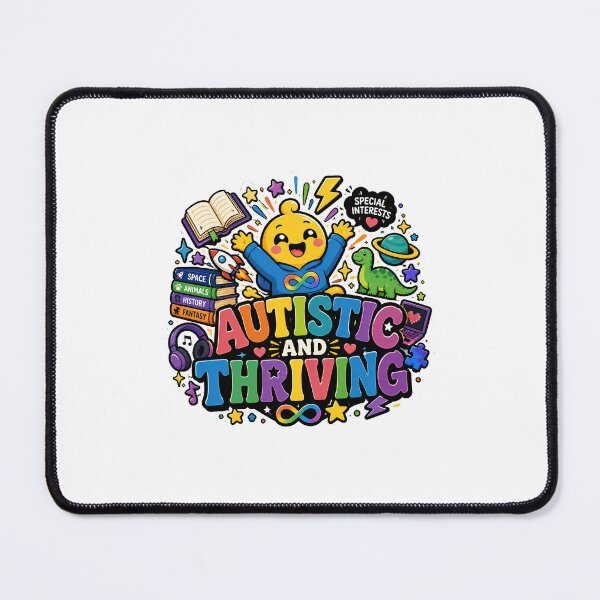 Item preview, Autistic and Thriving Sticker designed and sold by RedRubyBubble.