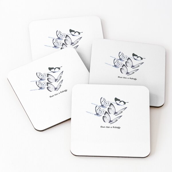 Item preview, Bluer Than A Butterfly - Aesthetic Blue Butterflies Quote designed and sold by Esraa-Arts.