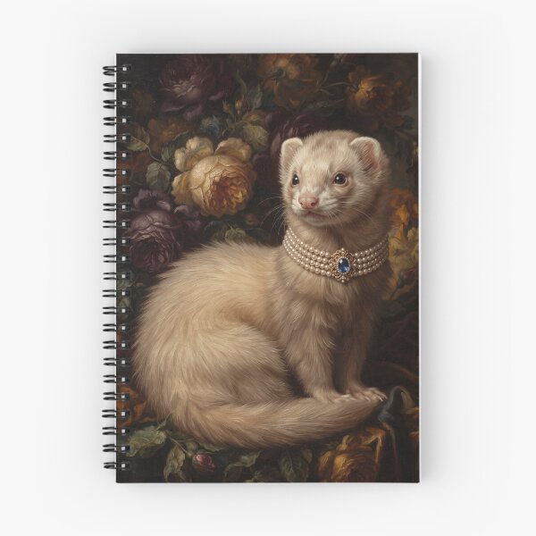 Item preview, Majestic Ferret with Pearl and Sapphire Painting designed and sold by Real Beast Art.