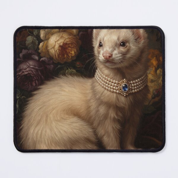 Item preview, Majestic Ferret with Pearl and Sapphire Painting designed and sold by Real Beast Art.