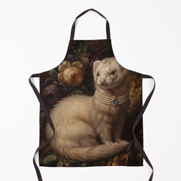 Item preview, Majestic Ferret with Pearl and Sapphire Painting designed and sold by Real Beast Art.