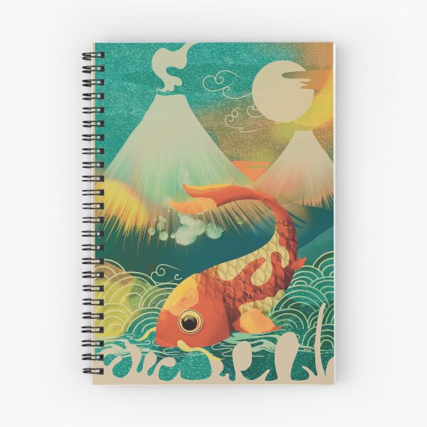 Item preview, Vintage Japanese Koi Fish Mount Fuji Summer designed and sold by Karin Taylor.
