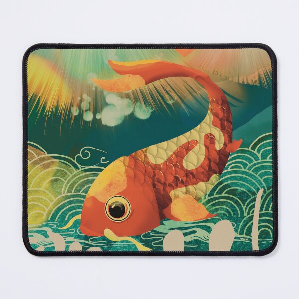 Item preview, Vintage Japanese Koi Fish Mount Fuji Summer designed and sold by Karin Taylor.