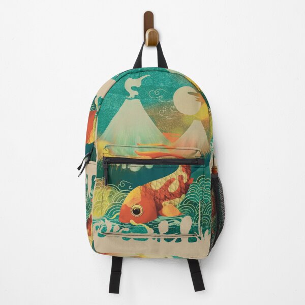 Item preview, Vintage Japanese Koi Fish Mount Fuji Summer designed and sold by Karin Taylor.