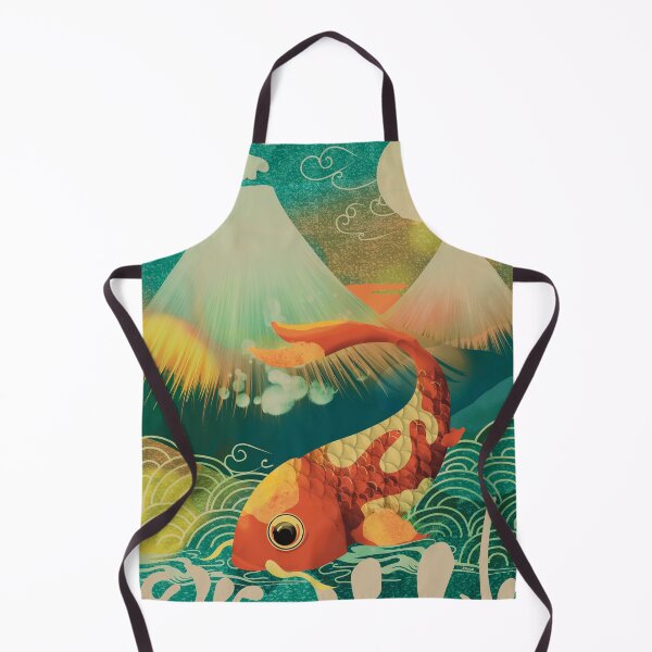 Item preview, Vintage Japanese Koi Fish Mount Fuji Summer designed and sold by Karin Taylor.