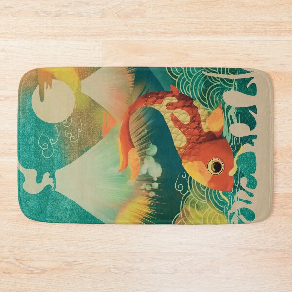 Item preview, Vintage Japanese Koi Fish Mount Fuji Summer designed and sold by Karin Taylor.