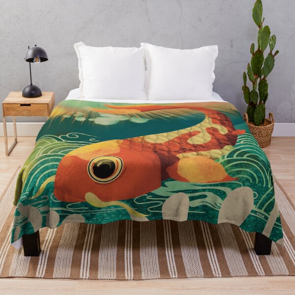 Item preview, Vintage Japanese Koi Fish Mount Fuji Summer designed and sold by Karin Taylor.