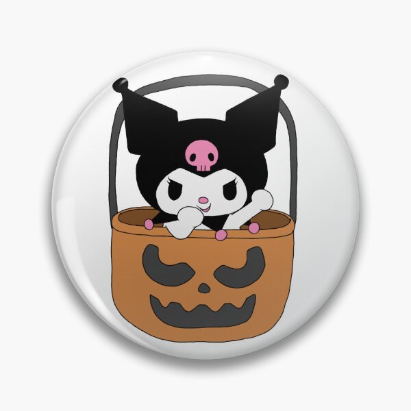 Item preview, Cute Sanrio Character Kuromi in Pumpkin Basket Halloween Kawaii Fall Illustration designed and sold by Iska-Designs.