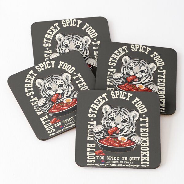 Item preview, Cute Tiger Eating Tteokbokki Korean Street Food Art designed and sold by Namidesignkr.