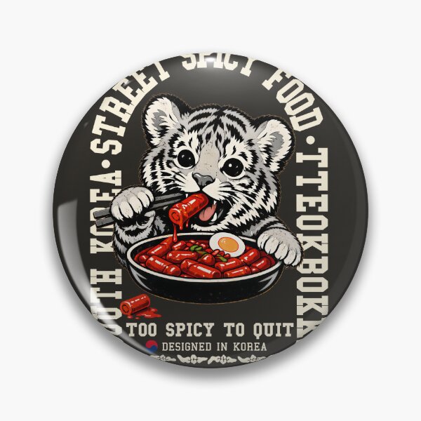Item preview, Cute Tiger Eating Tteokbokki Korean Street Food Art designed and sold by Namidesignkr.