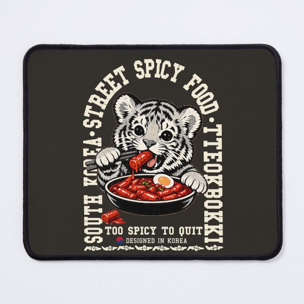Item preview, Cute Tiger Eating Tteokbokki Korean Street Food Art designed and sold by Namidesignkr.