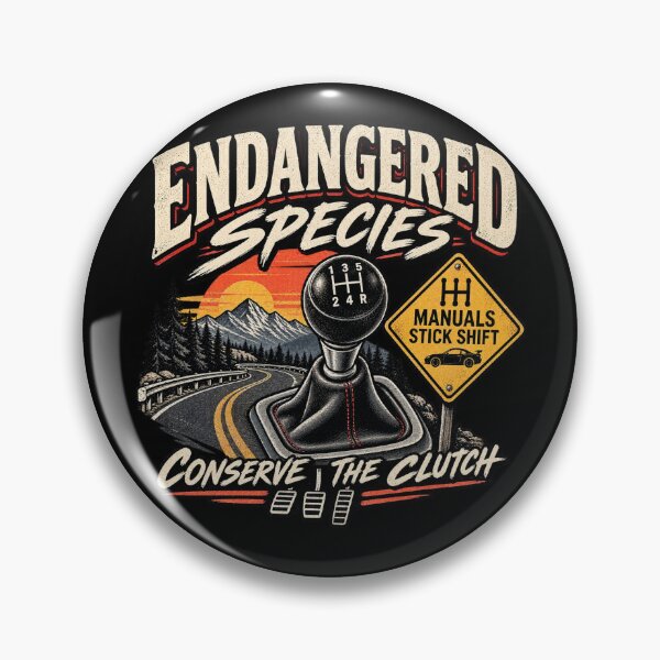Item preview, Endangered Species Manuals Stick Shift – Funny Vintage Car Enthusiast Design designed and sold by Pastexchange.