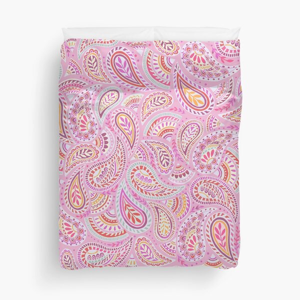 pink paisley duvet