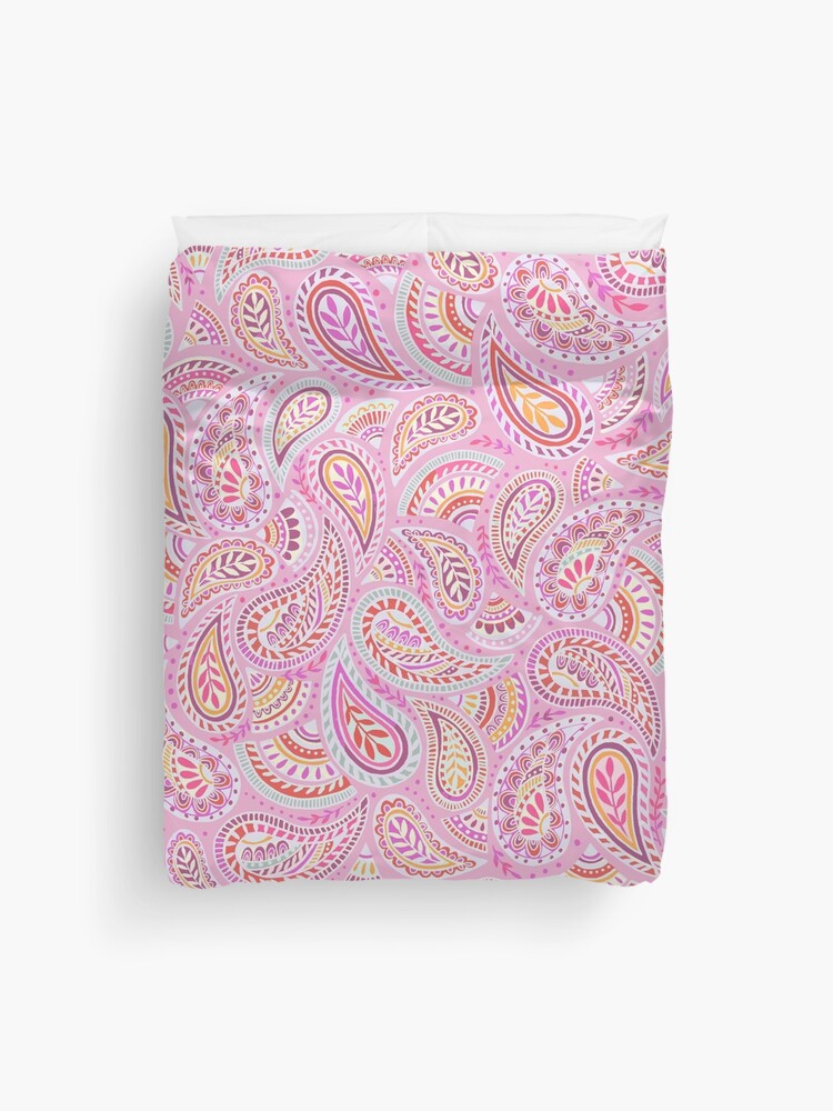 pink paisley duvet cover