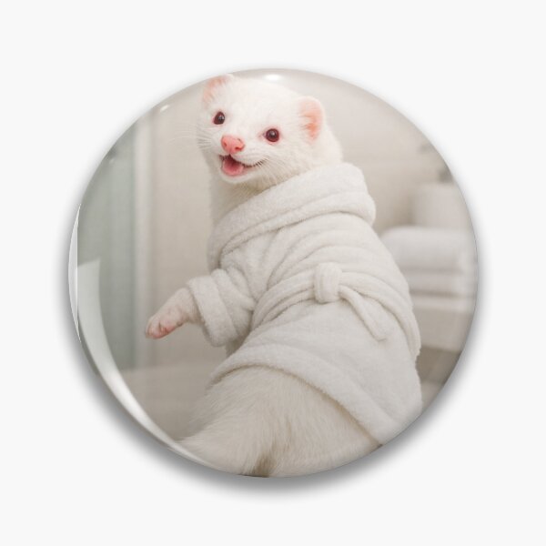 Item preview, Albino Ferret Wearing a Bathrobe designed and sold by Sillytoe.