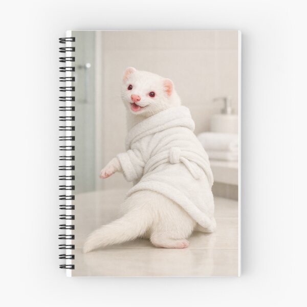 Item preview, Albino Ferret Wearing a Bathrobe designed and sold by Sillytoe.