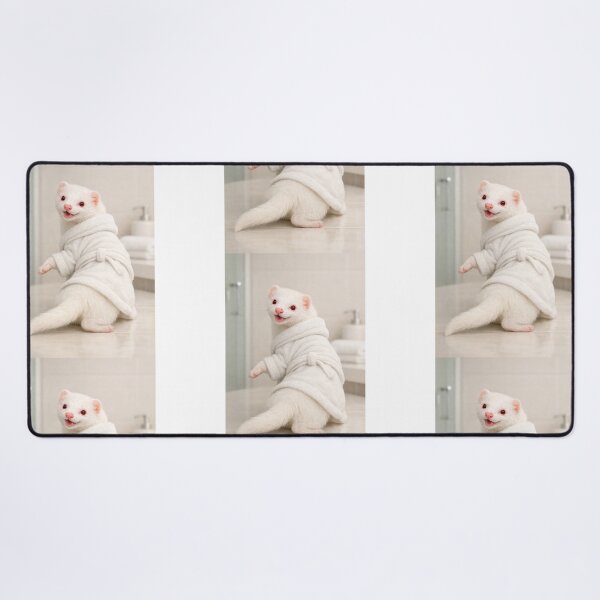 Item preview, Albino Ferret Wearing a Bathrobe designed and sold by Sillytoe.