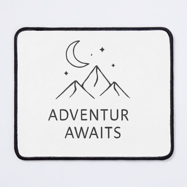 Item preview, Adventure Awaits Mountain Night Sky Minimalist Line Art designed and sold by Sticker Pulse.