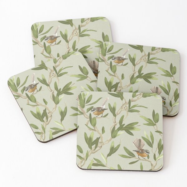Item preview, Fantail Botanical - Pale Natural Green designed and sold by Sarah Thorpe Designs .