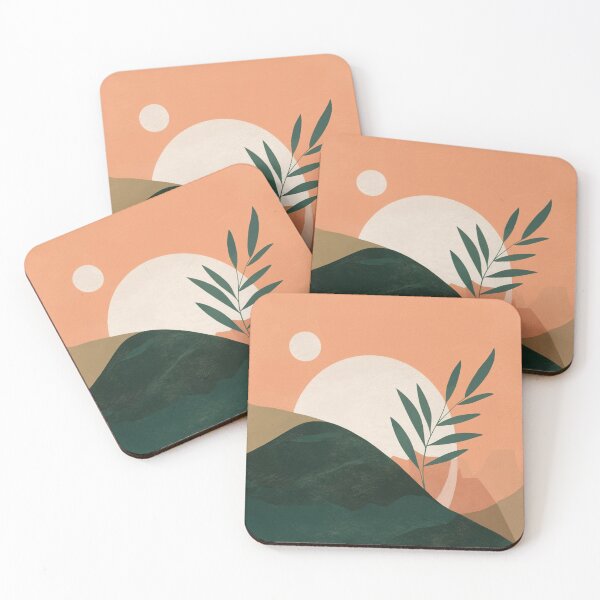 Item preview, Terracotta Sun and Hills Botanical Wall Art designed and sold by Monkeysalad.