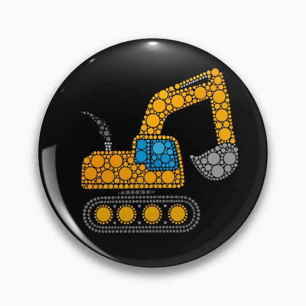 Item preview, Colorful Dot Art Excavator Construction Machine Heavy Equipment  designed and sold by Moizento.