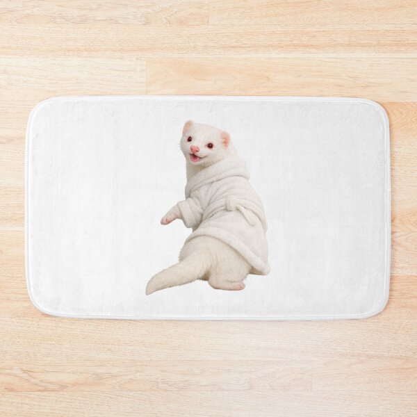 Artikelvorschau, Gemütliches Albino-Frettchen im weißen Bademantel entworfen und verkauft von Sillytoe.