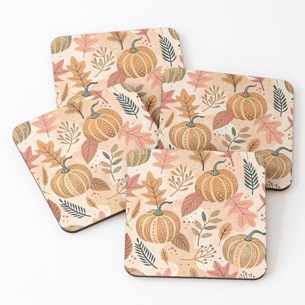 Item preview, Cozy Autumn Pumpkin Pattern - Rustic Farmhouse Fall Leaves designed and sold by AOCollections.