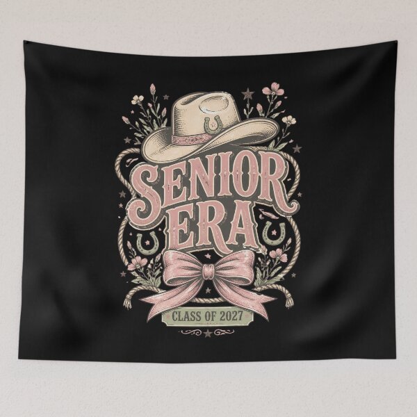 Item preview, Senior Era Class of 2027 Cowgirl Graduation Senior 27 Pastel Floral Coquette Bow designed and sold by CalmDownZone ⭐️⭐️⭐️⭐️⭐️.