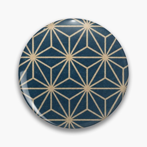 Item preview, Japanese Asanoha Geometric Pattern – Navy Blue & Gold designed and sold by vekotpu.