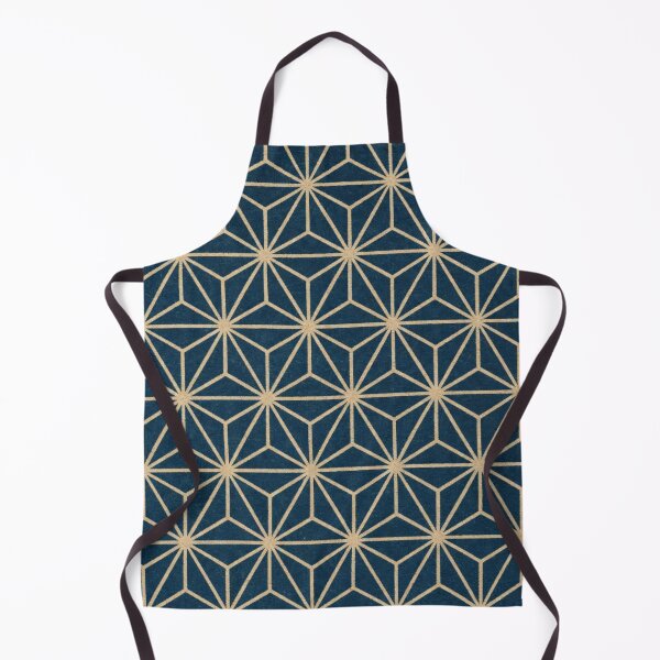 Item preview, Japanese Asanoha Geometric Pattern – Navy Blue & Gold designed and sold by vekotpu.