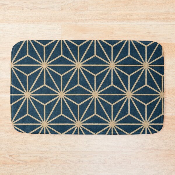 Item preview, Japanese Asanoha Geometric Pattern – Navy Blue & Gold designed and sold by vekotpu.