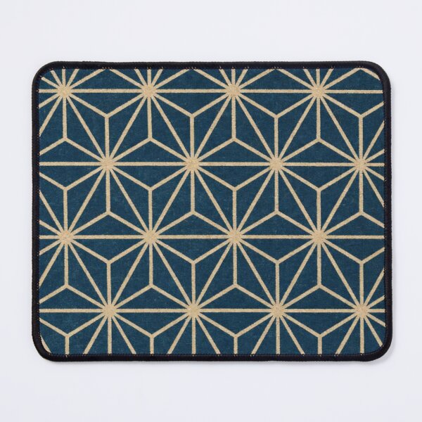Item preview, Japanese Asanoha Geometric Pattern – Navy Blue & Gold designed and sold by vekotpu.