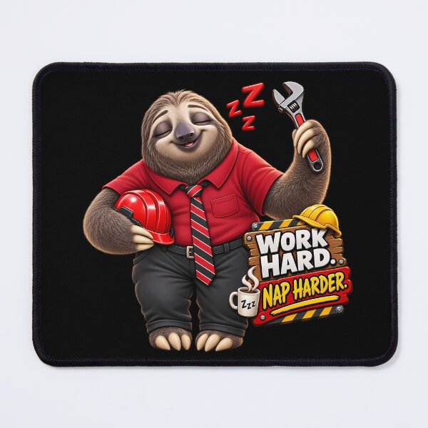 Item preview, Work Hard Nap Harder – Funny Labor Day Sloth designed and sold by PRINYOS.
