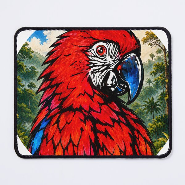 Item preview, Red Macaw in the Brazilian Jungle designed and sold by SidneiSampaioStudio.