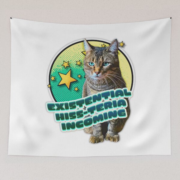 Item preview, Cat Existential Hiss-teria Incoming designed and sold by pulse_retail.